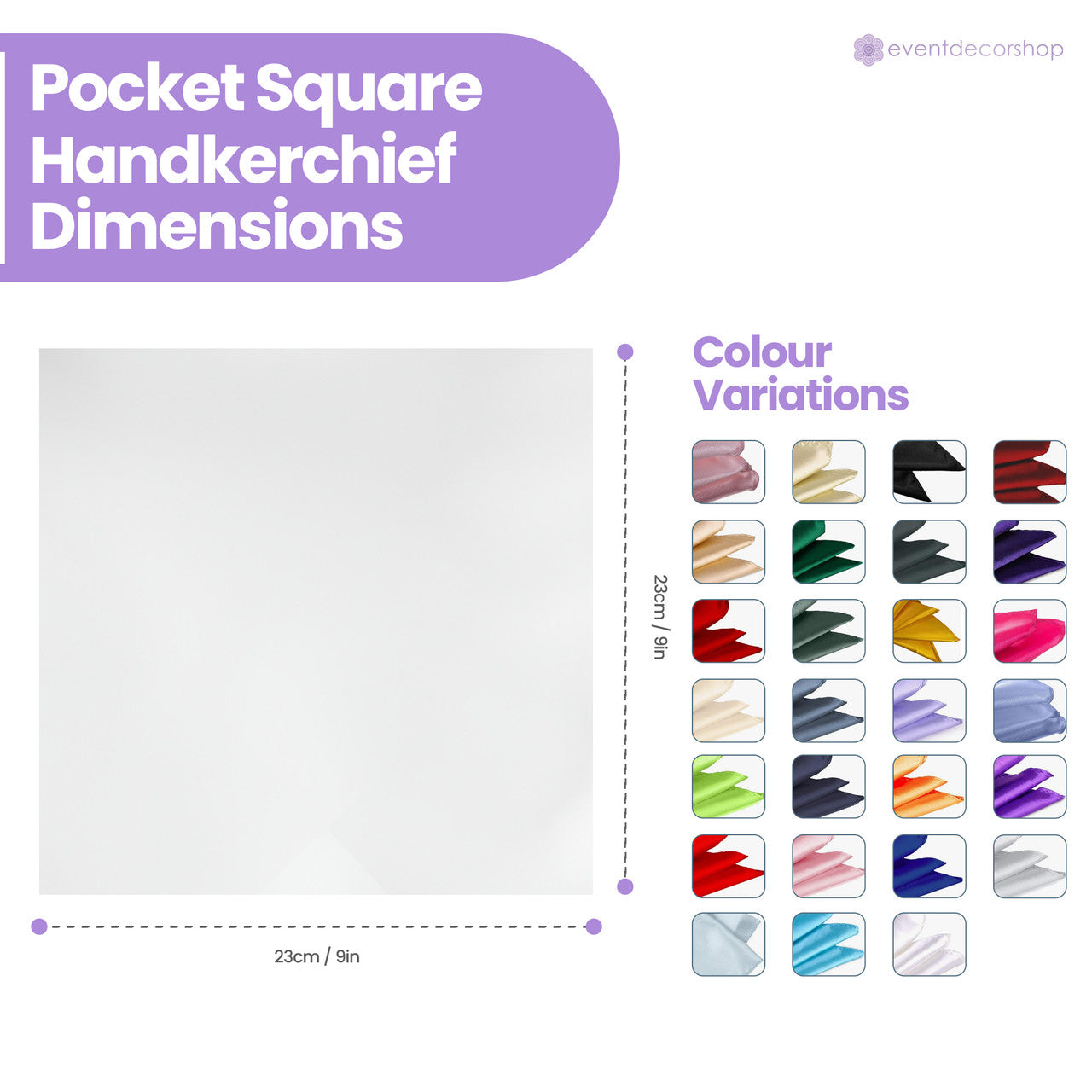 Pocket Square Handkerchief - White