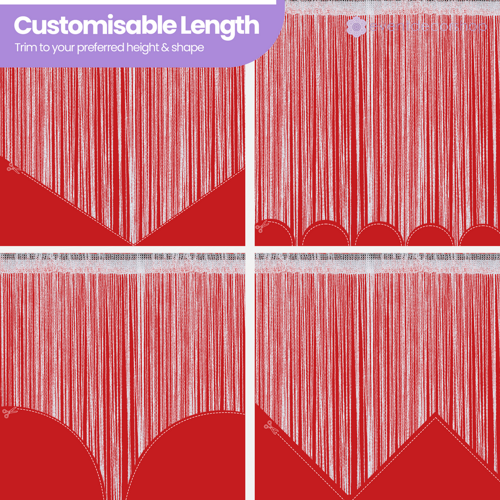 String Curtain Panel - Red