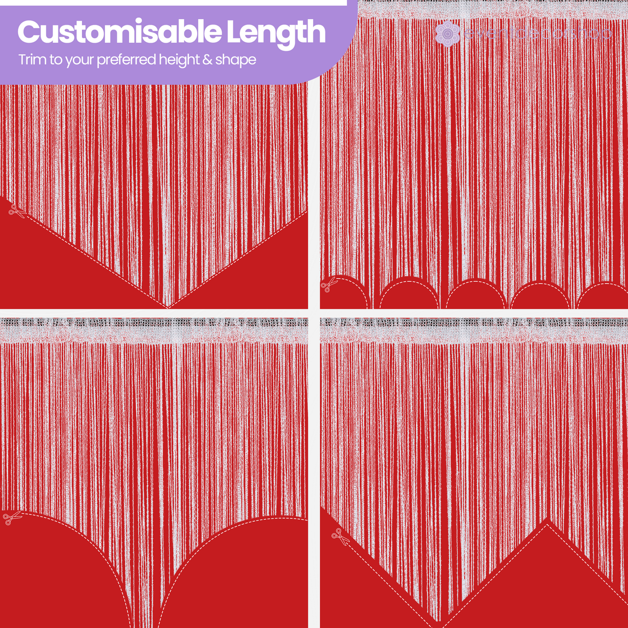 String Curtain Panel - Red