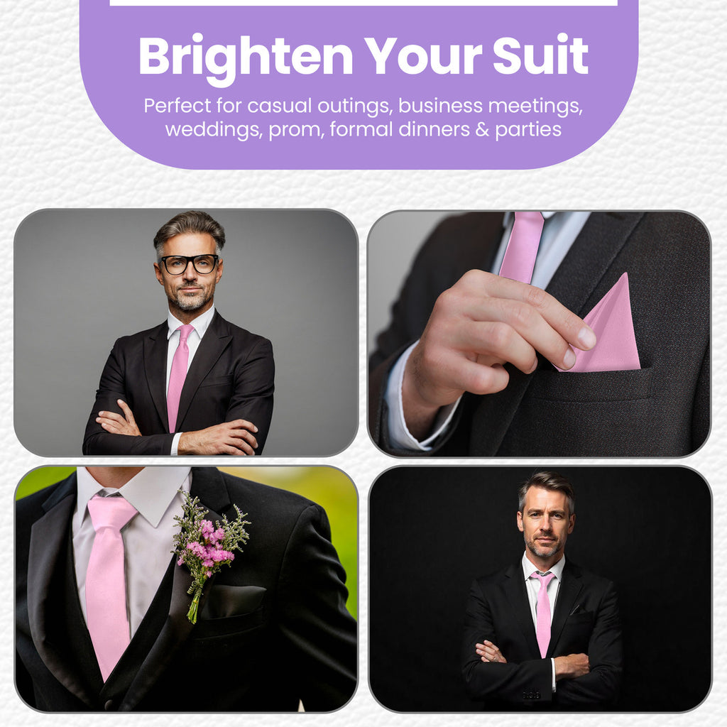 Baby Pink Tie and Handkerchief
