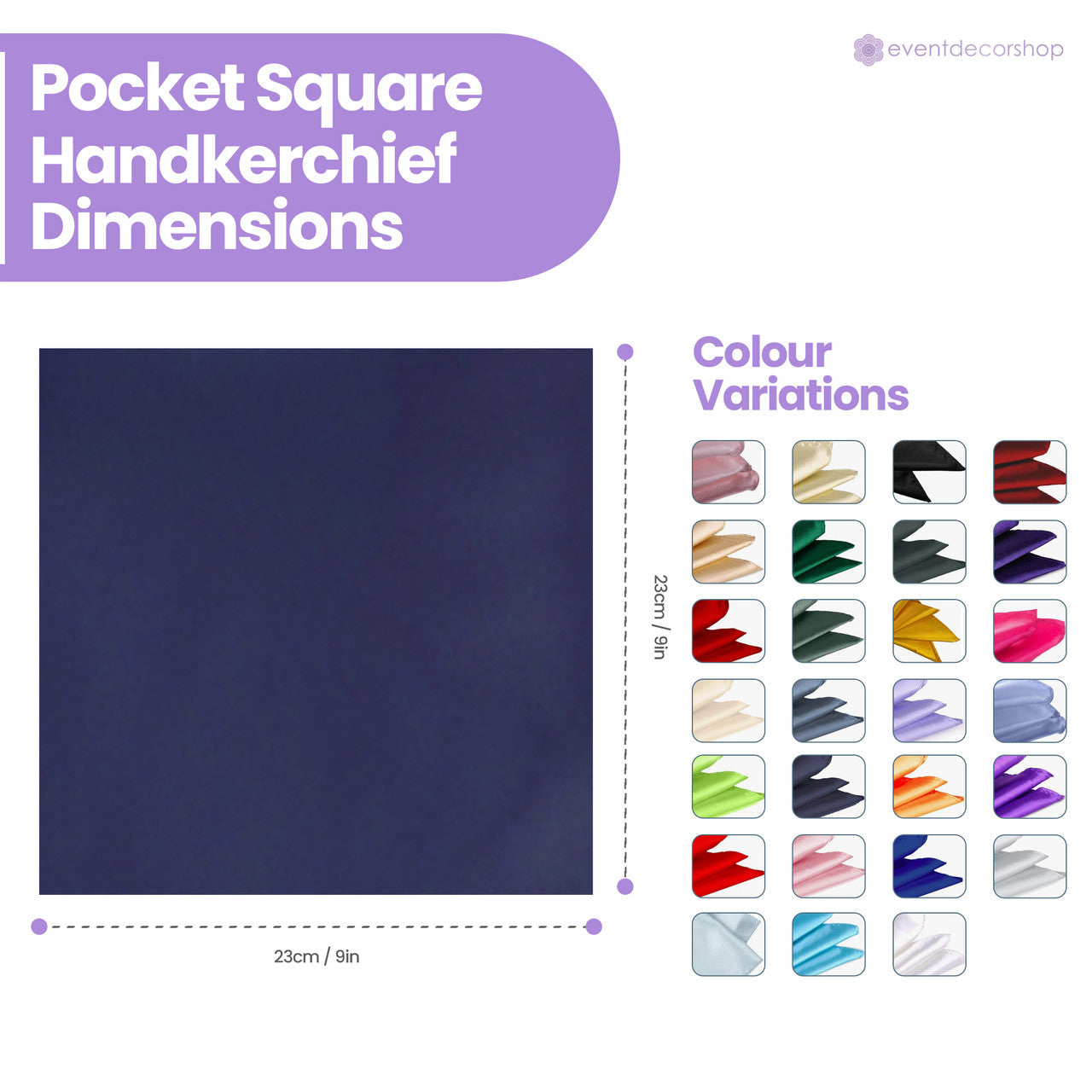 Pocket Square Handkerchief - Navy