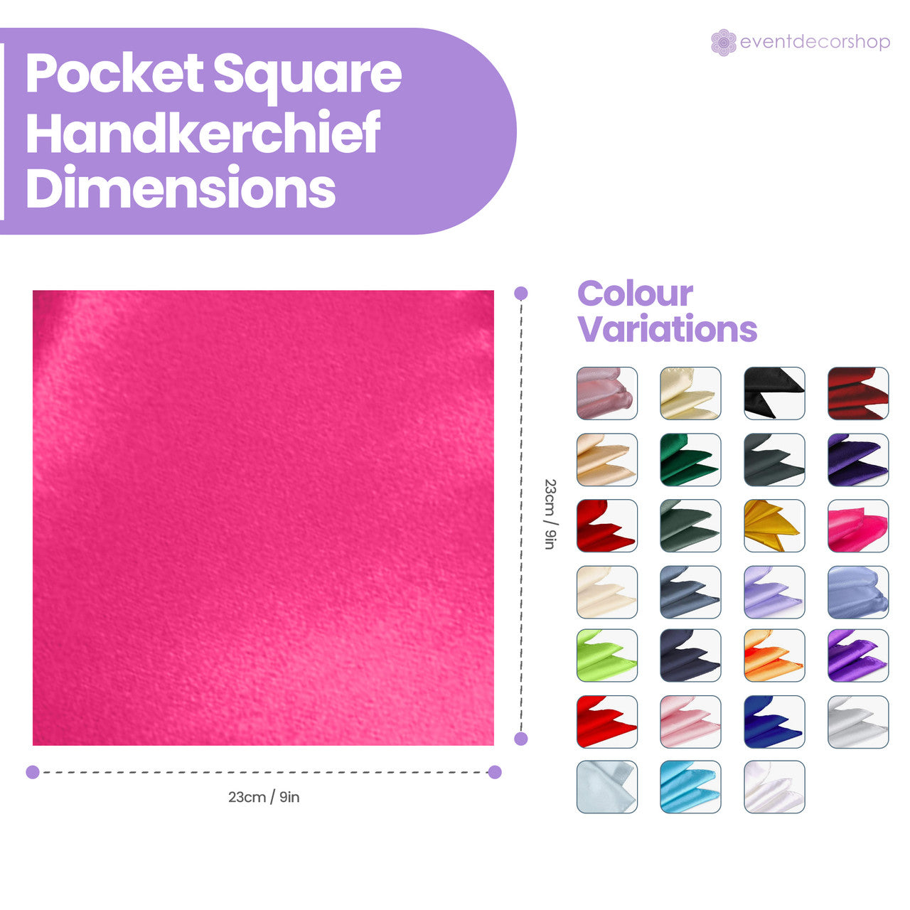 Pocket Square Handkerchief - Hot Pink