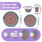 Moroccan Design Melamine BBQ and Party Set - 16pcs