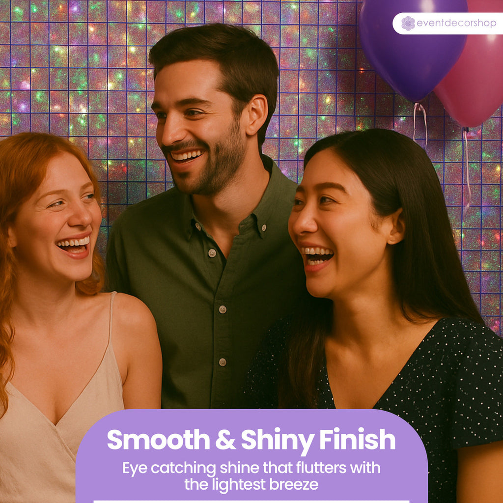Square Sequin Wall Backdrop Panels - Iridescent