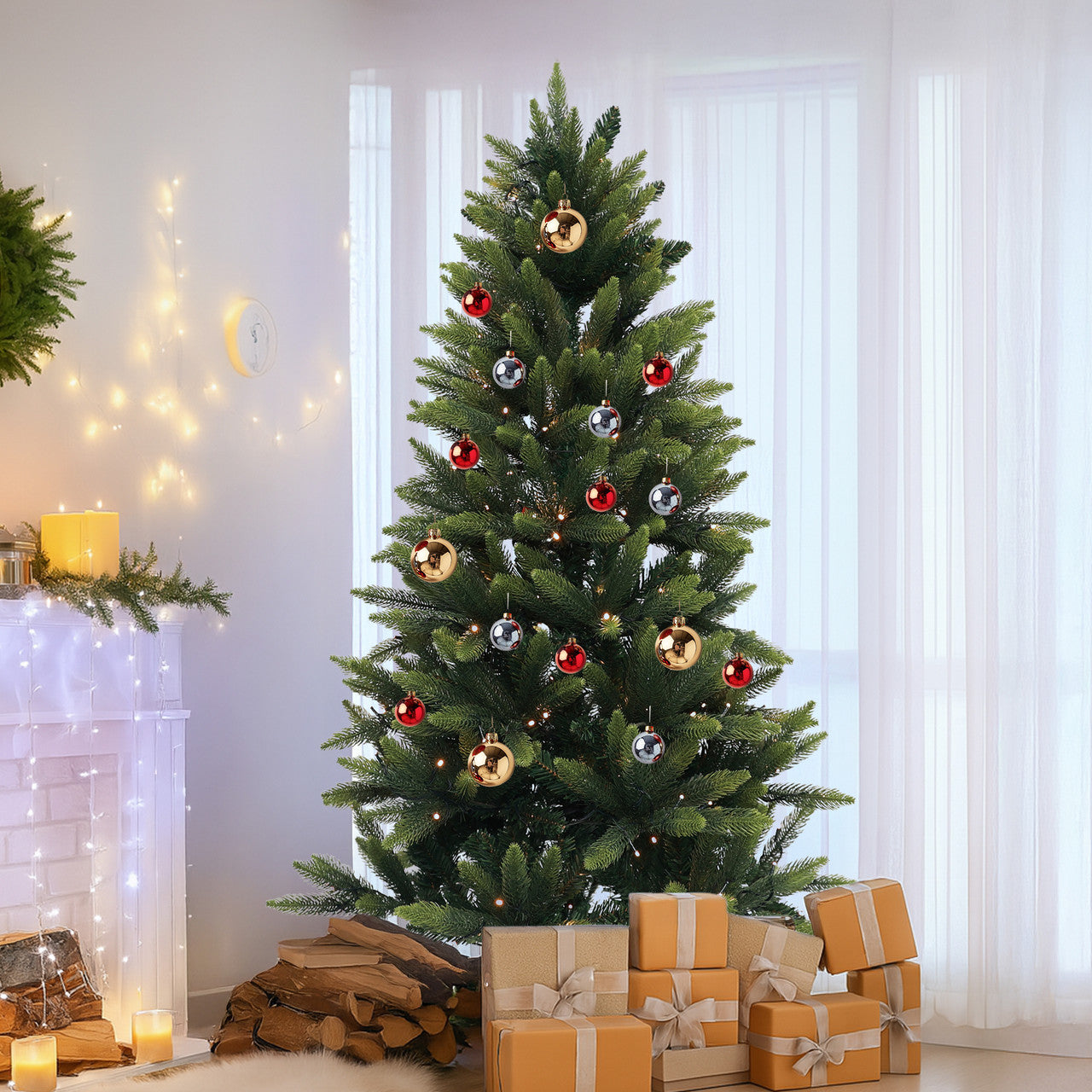 Nordic Christmas Tree with Warm White Lights - 4ft/5ft/6ft