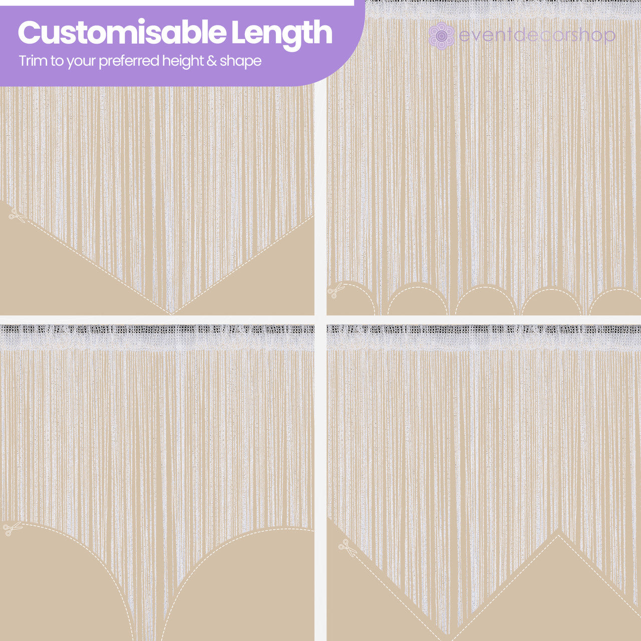 String Curtain Panel - Beige