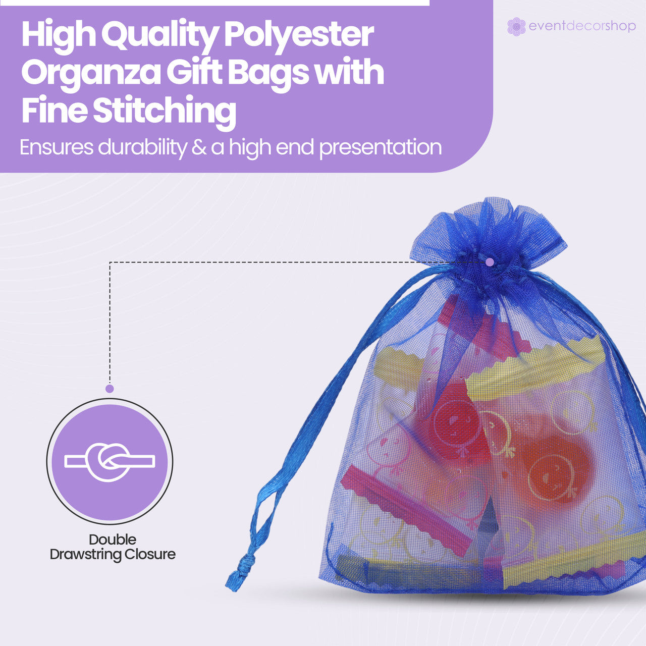 Organza Bags - 7cm x 9cm - 100pcs - Royal Blue