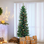 Whisper Slim Christmas Tree with Coloured Lights - 4ft/5ft/6ft