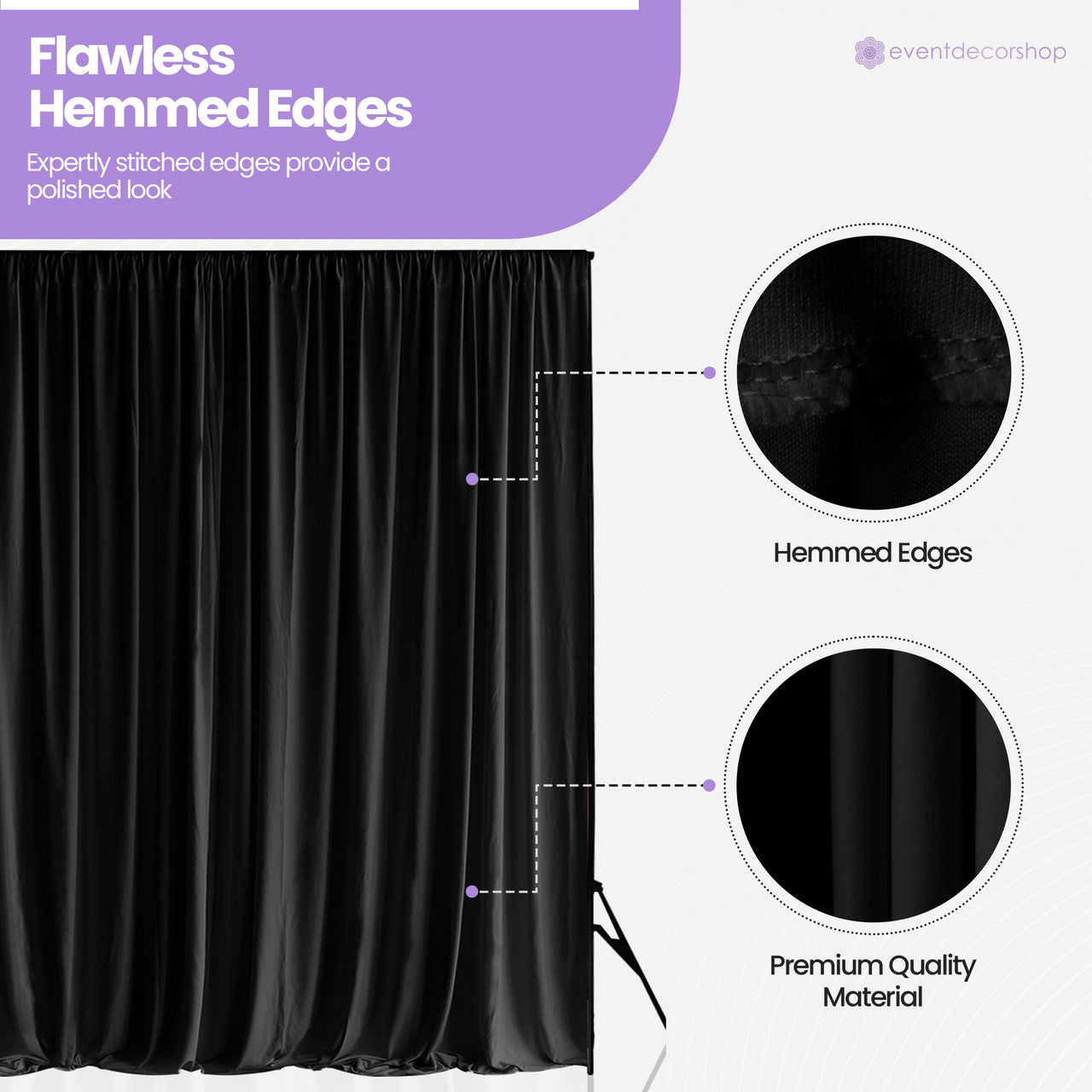 150GSM Ice Silk Photography Backdrop (No Swag) - Black