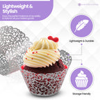 25x Laser Cut Cupcake Wrappers - Silver