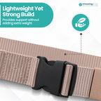Webbing Canvas Belt with Plastic Clip Buckle - Cream