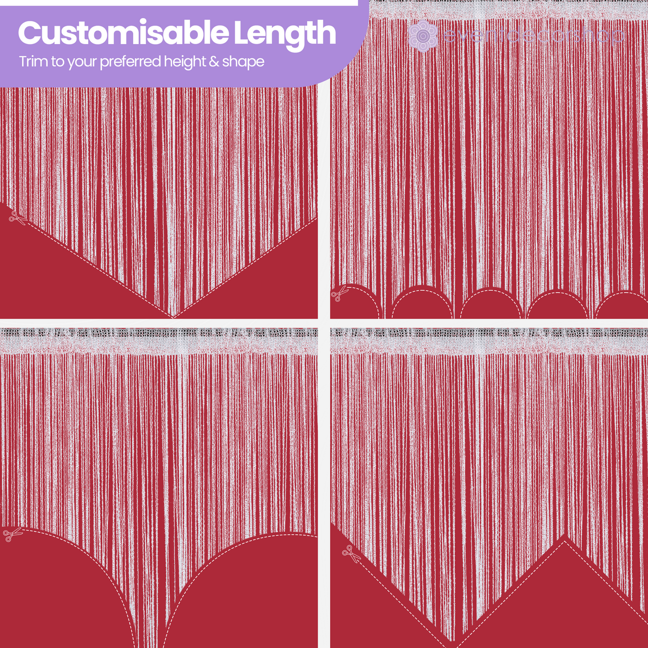 String Curtain Panel - Burgundy
