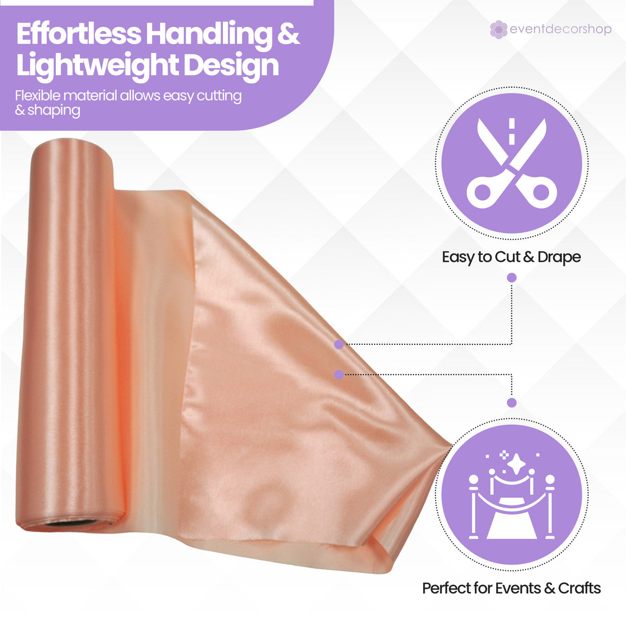Peach Satin Fabric Roll