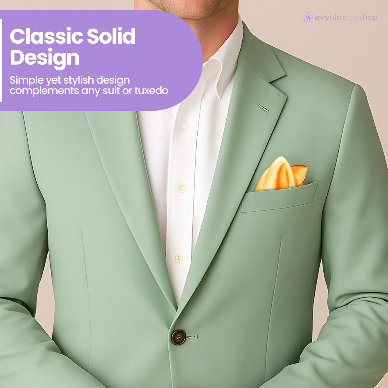 Pocket Square Handkerchief - Orange