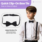 Kids Braces with Bow Tie - 25mm - Black