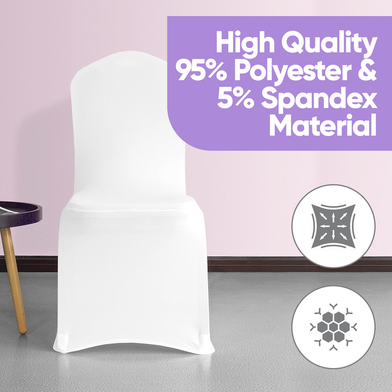 Premium Spandex Chair Cover - White