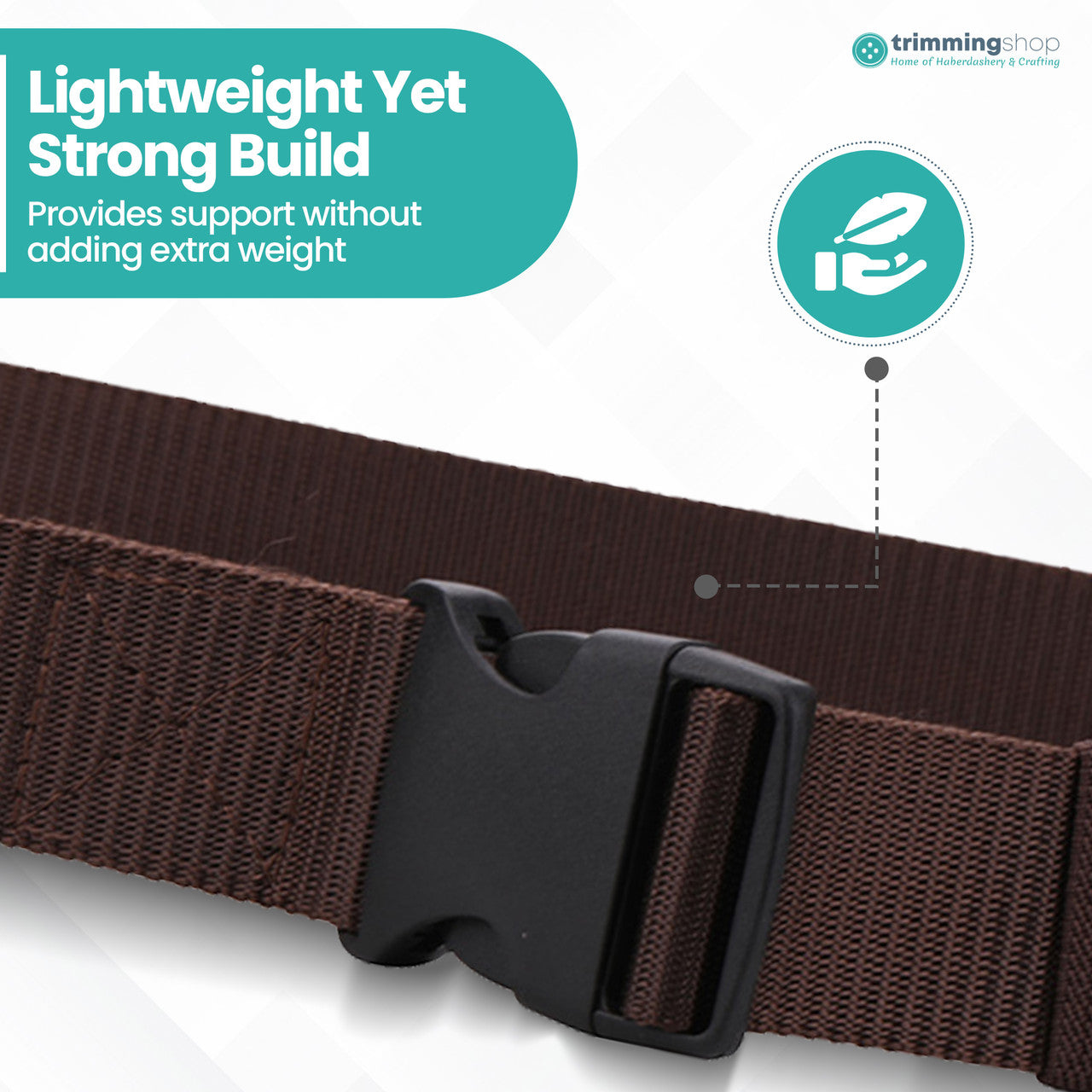 Webbing Canvas Belt with Plastic Clip Buckle - Brown