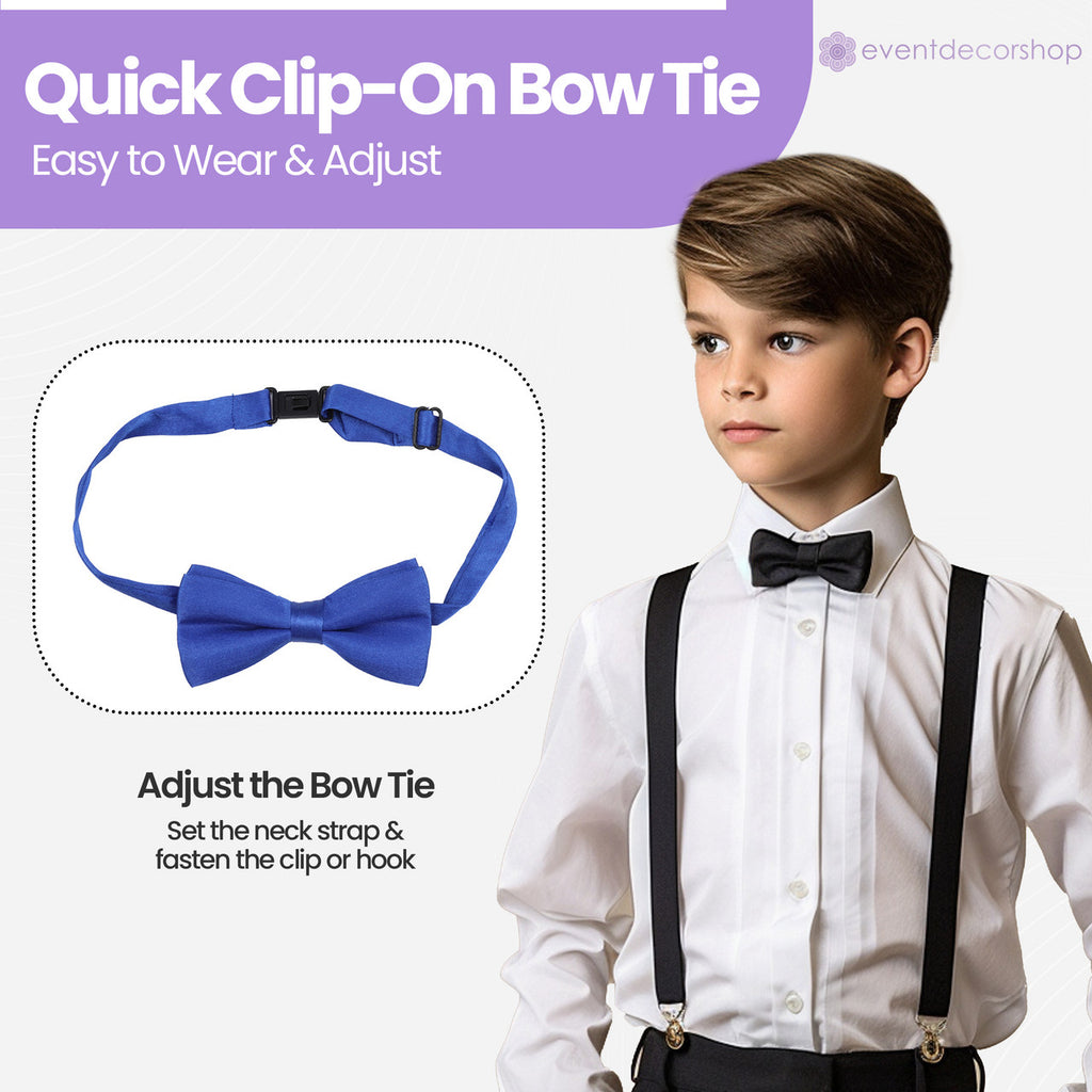 Kids Braces with Bow Tie - 25mm - Royal Blue