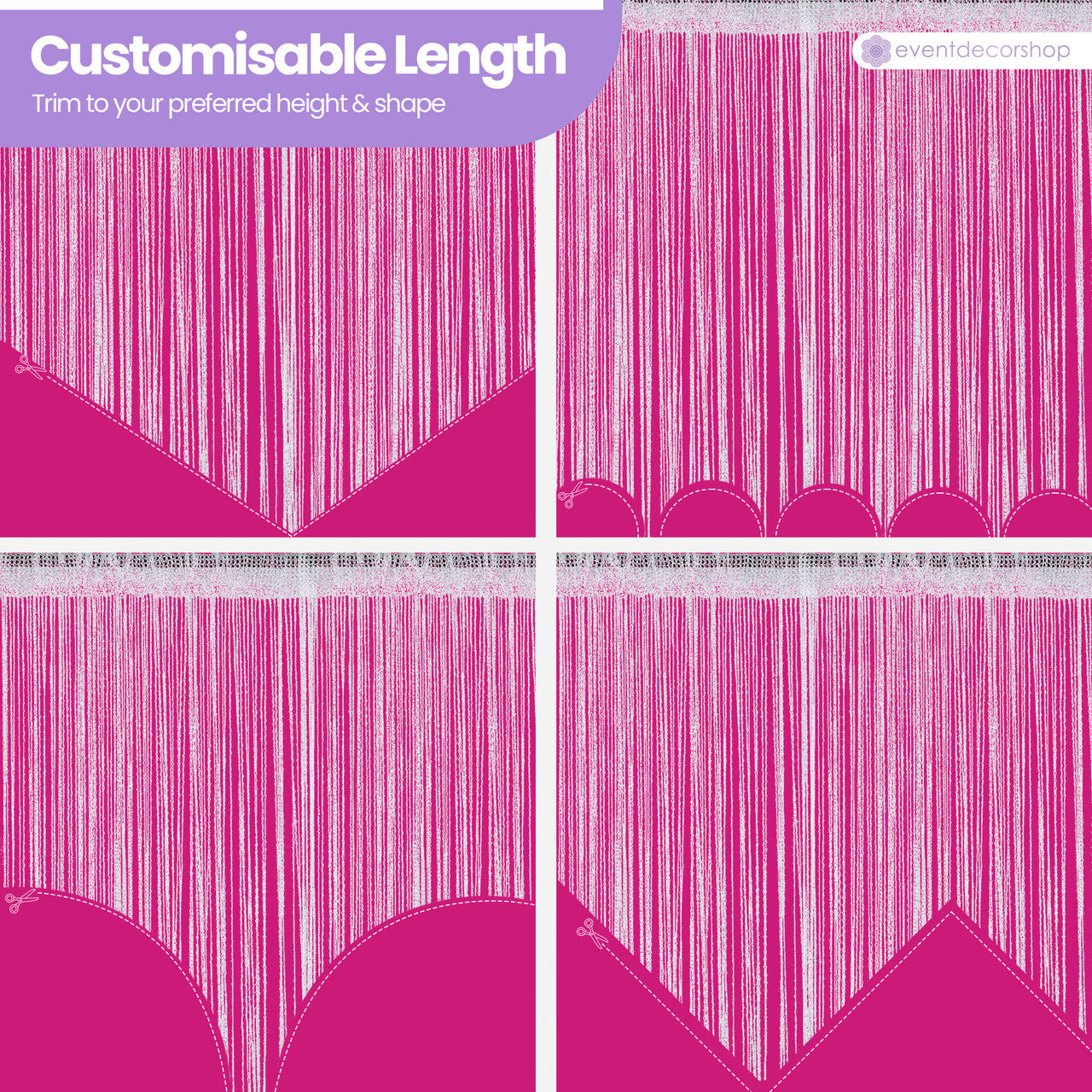 String Curtain Panel - Hot Pink