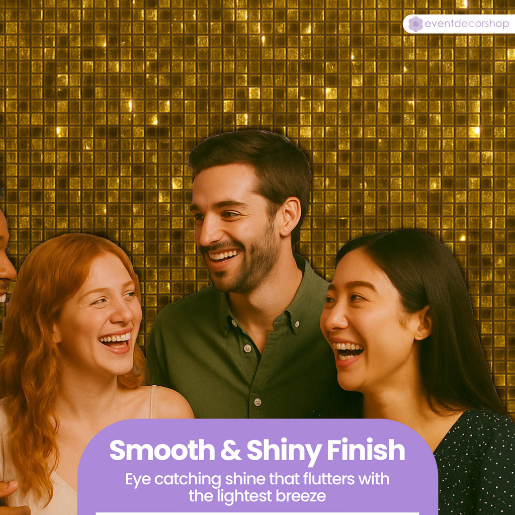 Square Sequin Wall Backdrop Panels - 30cm x 30cm - Gold