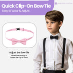 Kids Braces with Bow Tie - 25mm - Light Pink