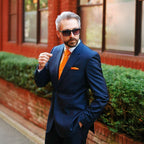 Orange Tie and Handkerchief