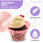 25x Laser Cut Cupcake Wrappers - Red