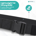 Webbing Canvas Belt with Plastic Clip Buckle - Black
