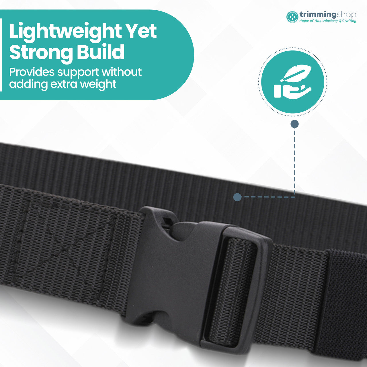 Webbing Canvas Belt with Plastic Clip Buckle - Black