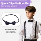 Kids Braces with Bow Tie - 25mm - Navy