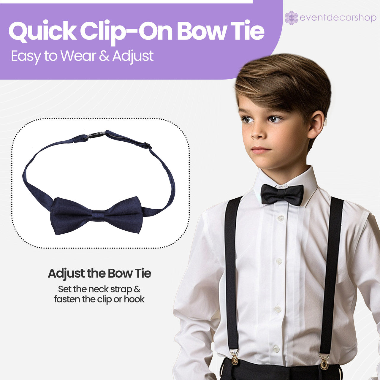 Kids Braces with Bow Tie - 25mm - Navy