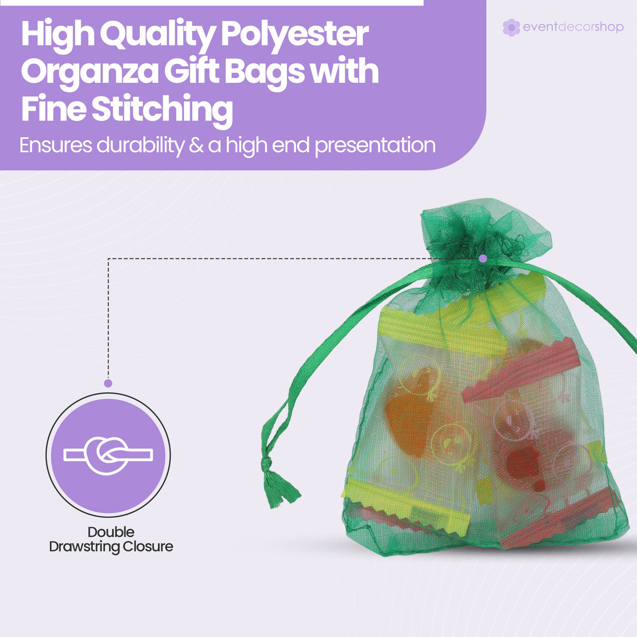 Organza Bags - 7cm x 9cm - 100pcs - Dark Green