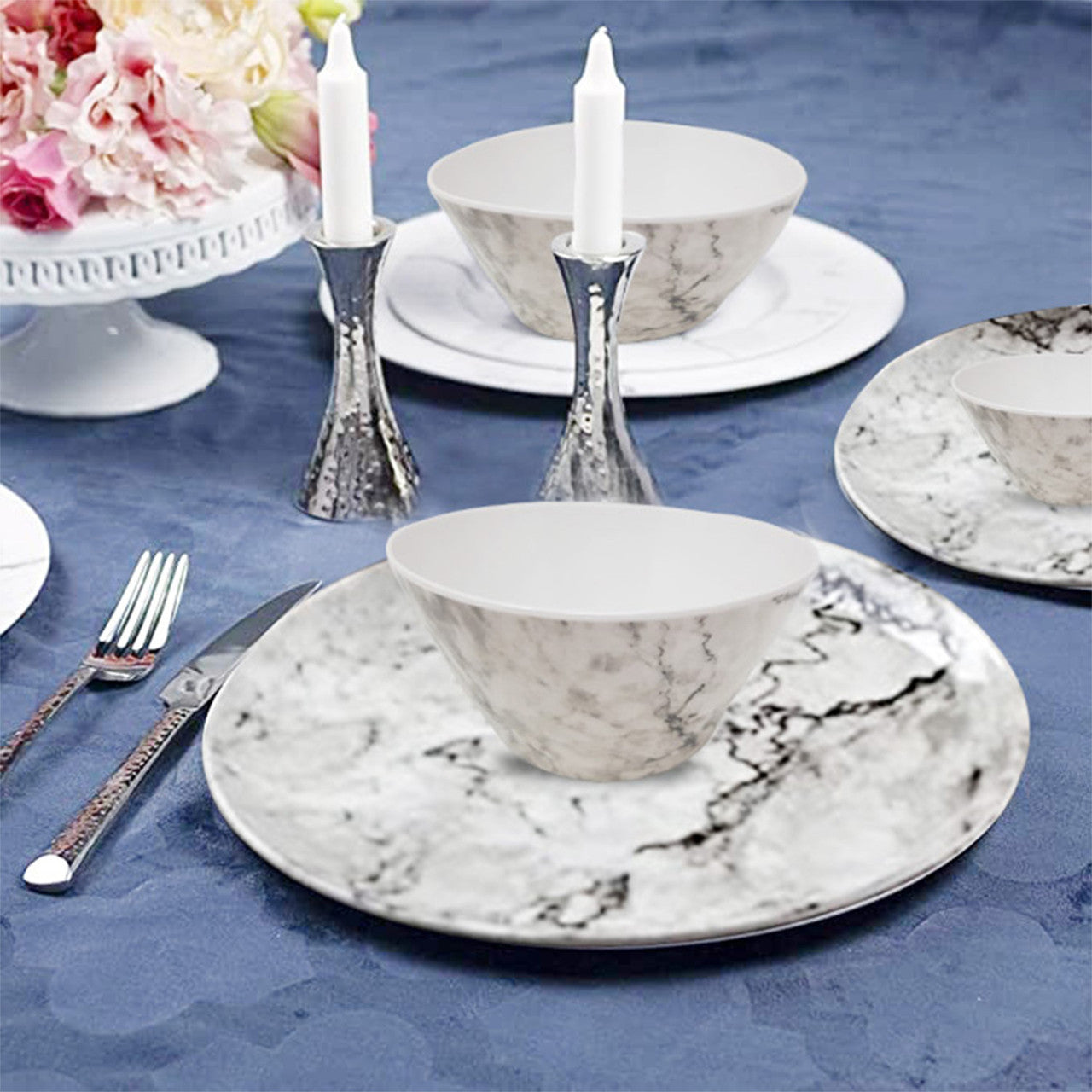 Marble Design Melamine BBQ and Party Set - 16pcs