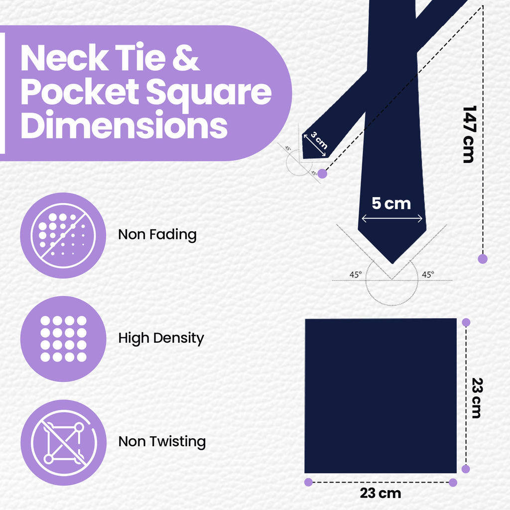 Navy Tie and Handkerchief