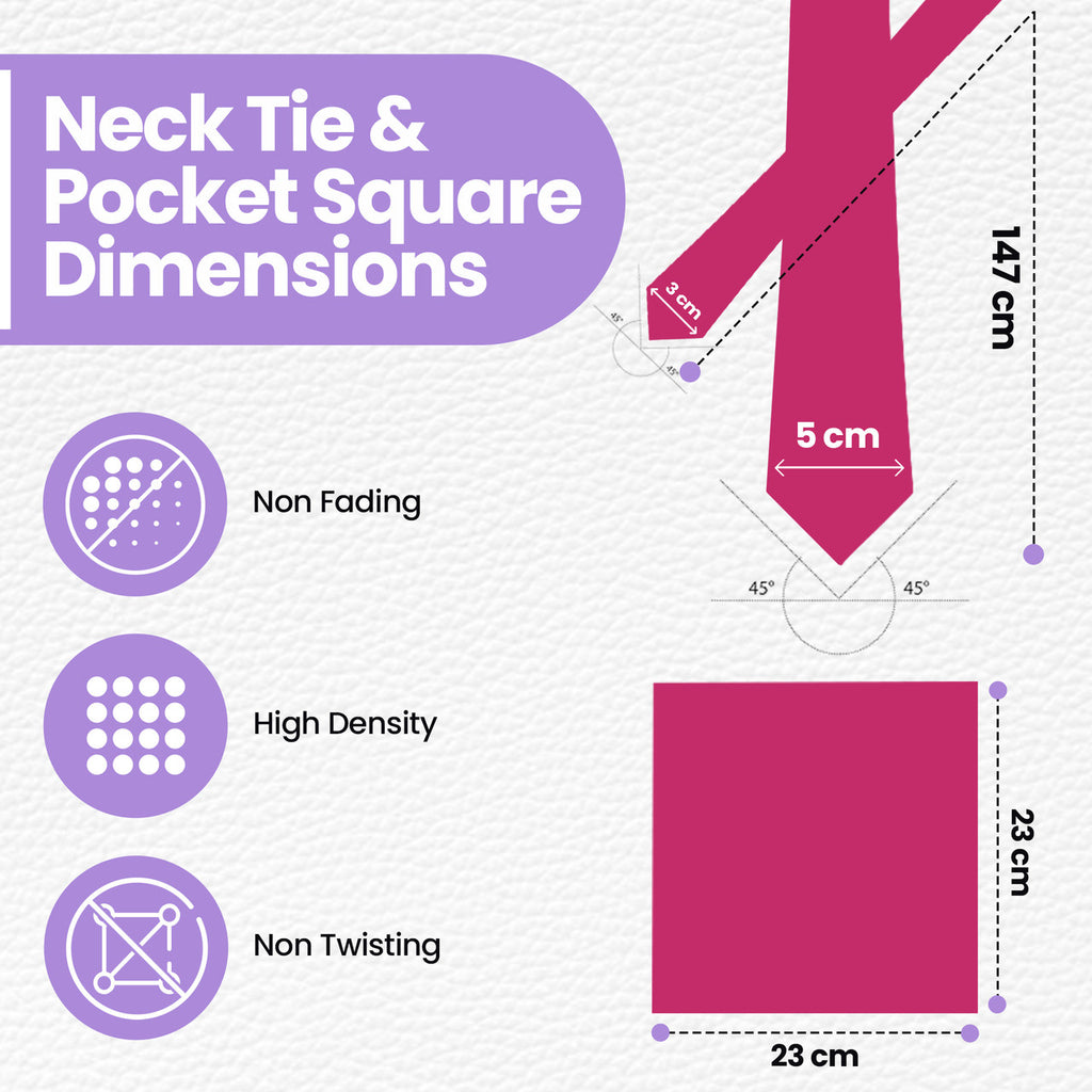 Hot Pink Tie and Handkerchief
