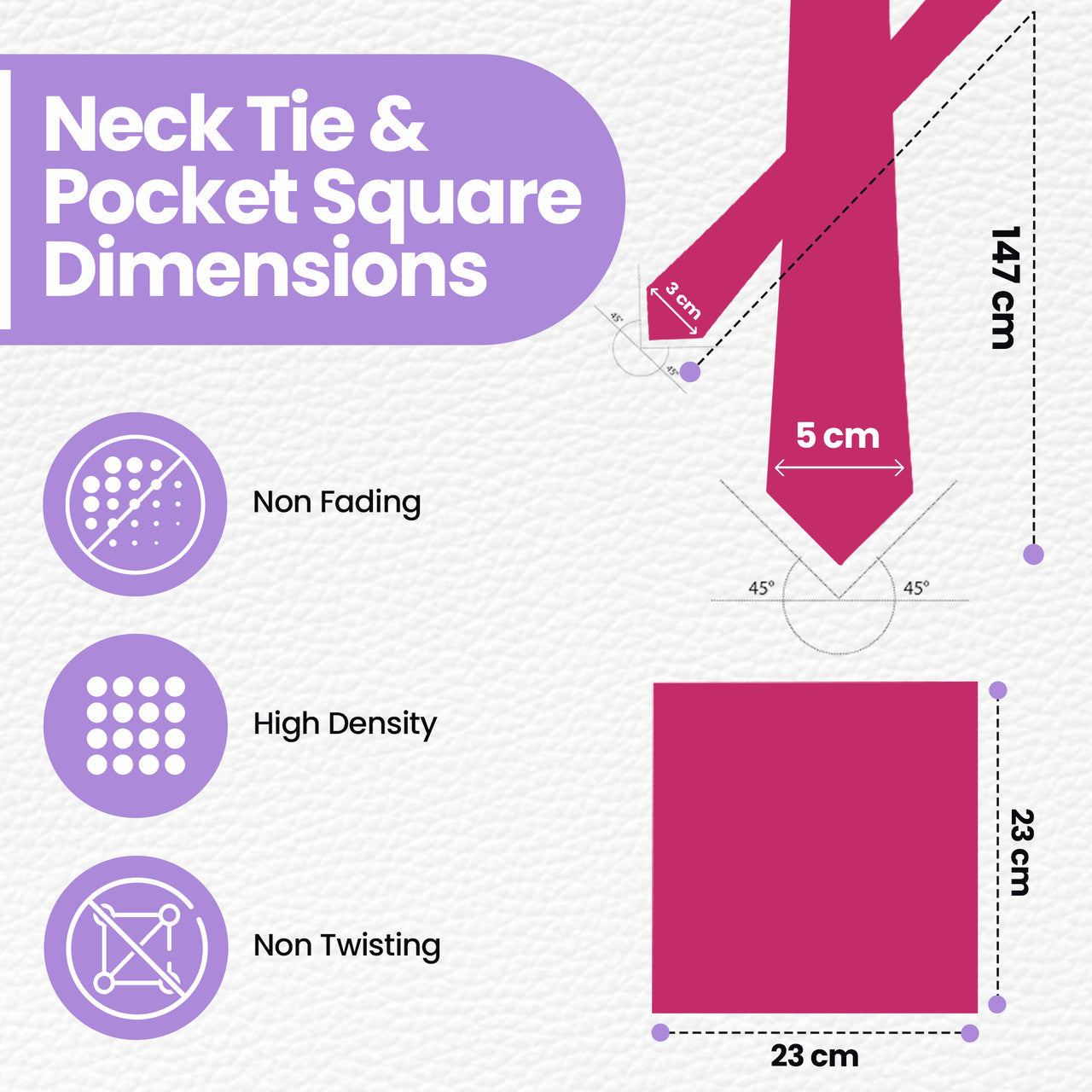 Hot Pink Tie and Handkerchief