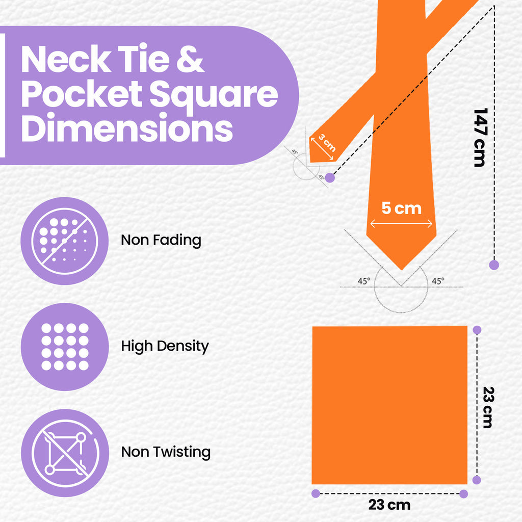 Orange Tie and Handkerchief