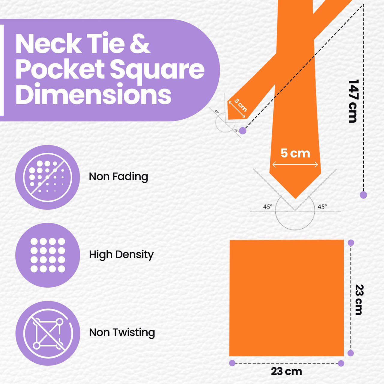 Orange Tie and Handkerchief