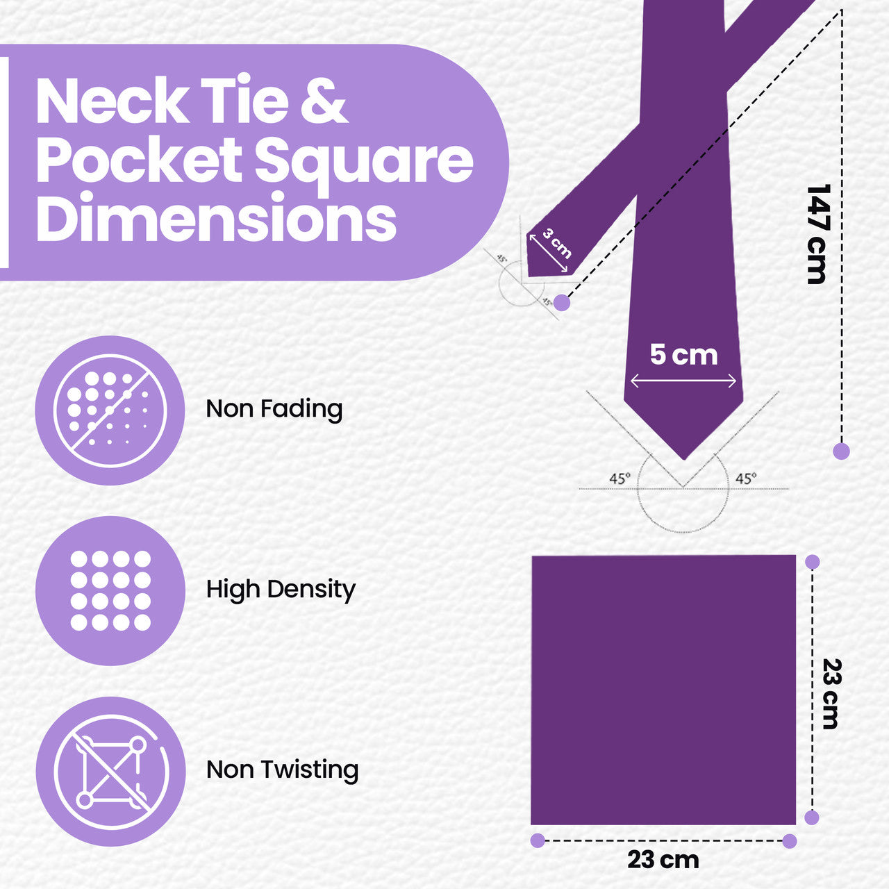 Purple Tie and Handkerchief