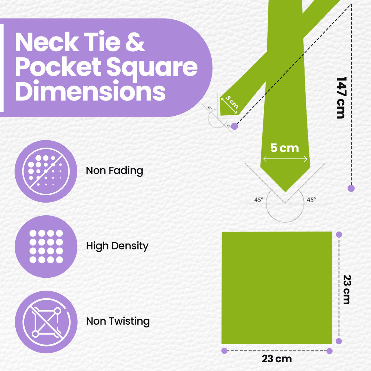 Lime Green Tie and Handkerchief