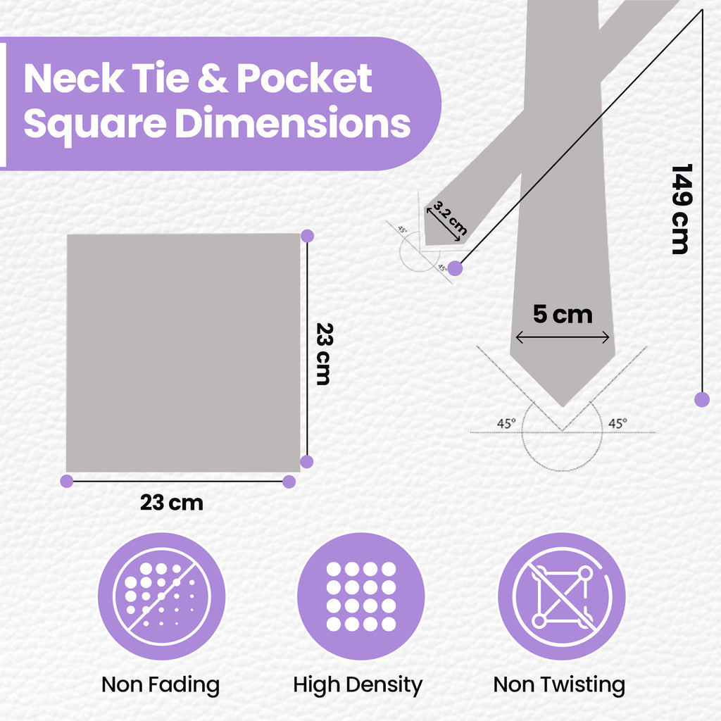 Silver Tie and Handkerchief