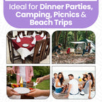White and Black Design Melamine BBQ and Party Set - 16pcs