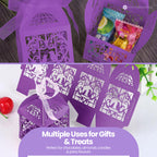 50x Laser Cut Love Heart & Doves Favours Box with Organza Ribbon - Dark Purple