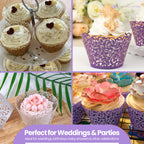 25x Laser Cut Cupcake Wrappers - Purple