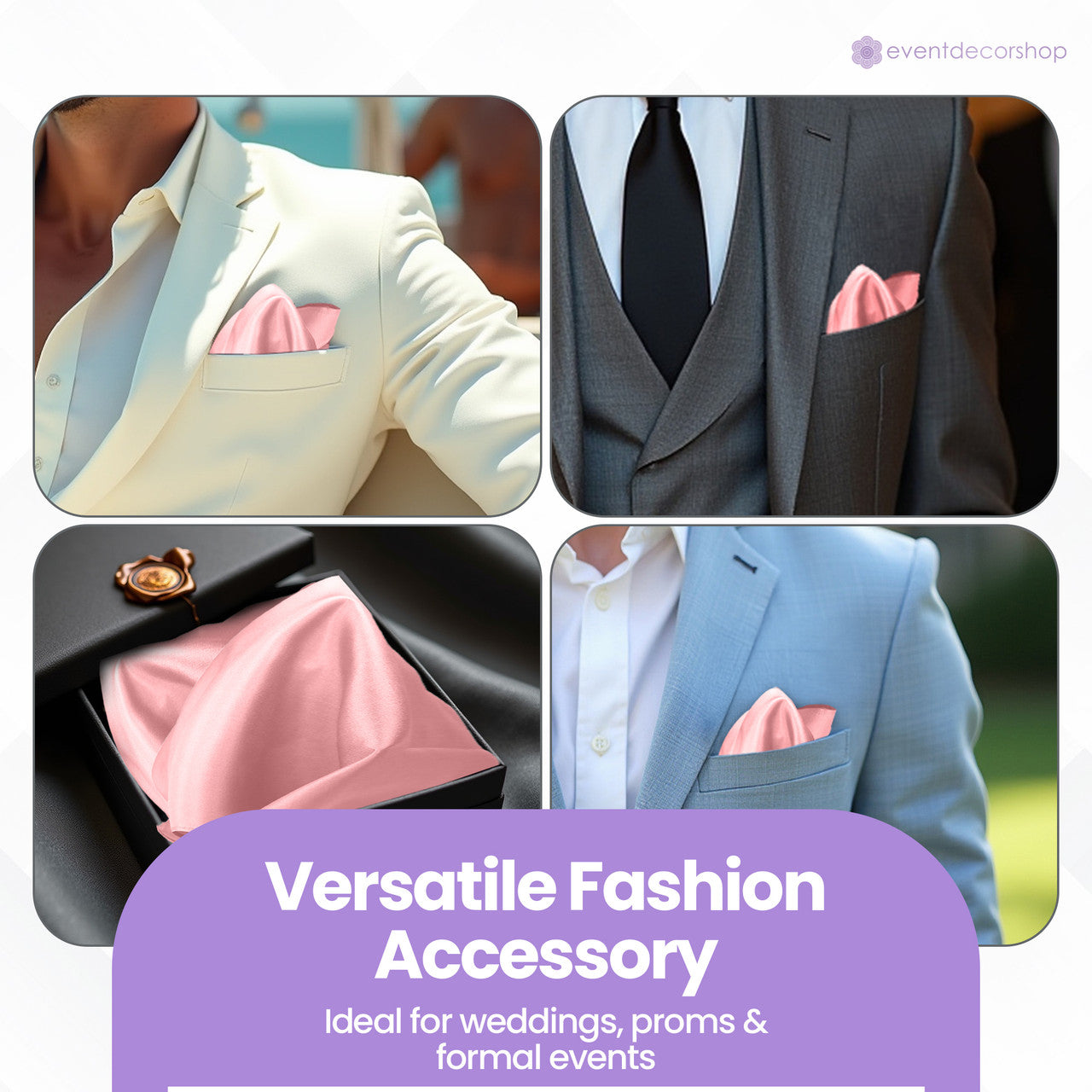 Pocket Square Handkerchief - Baby Pink