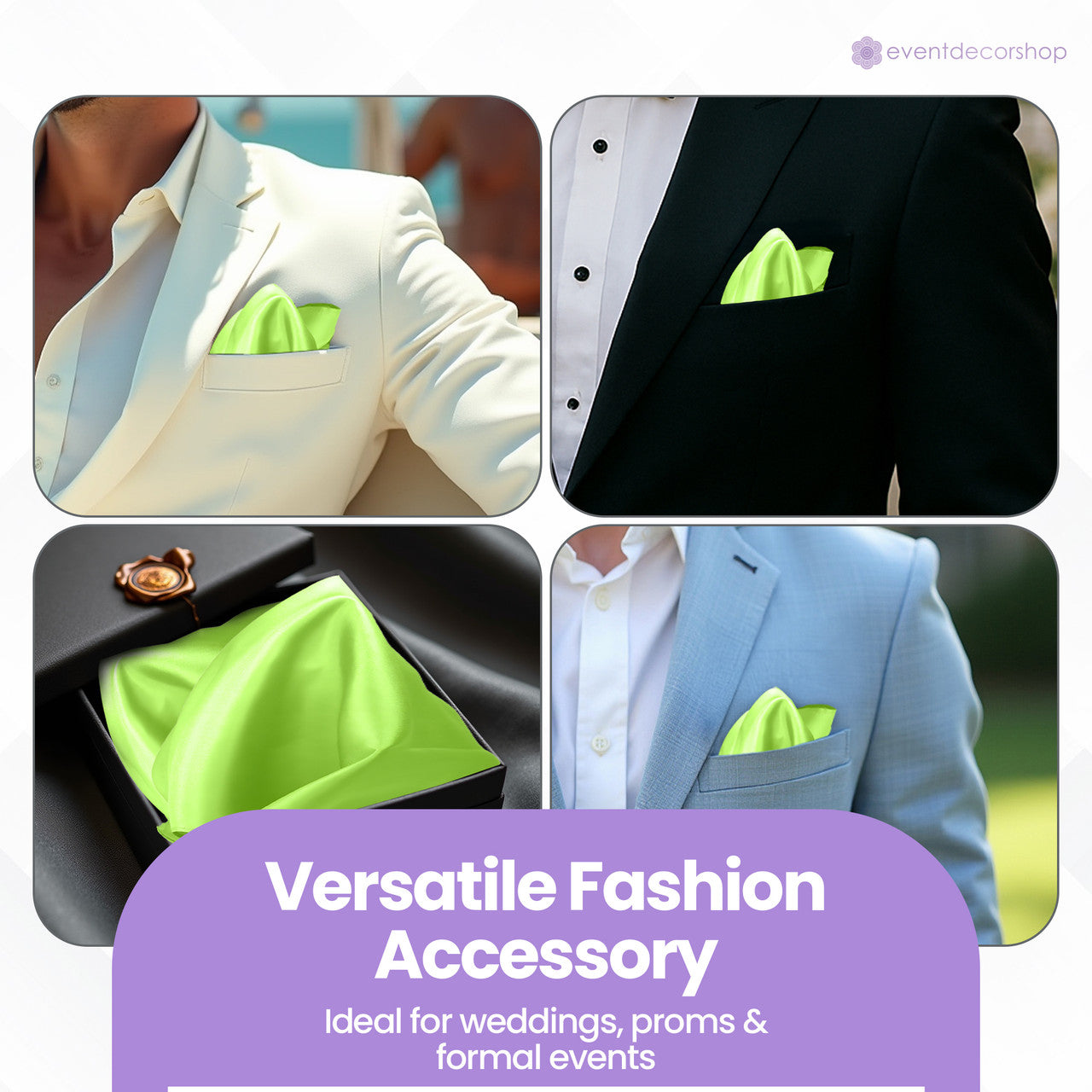 Pocket Square Handkerchief - Lime Green