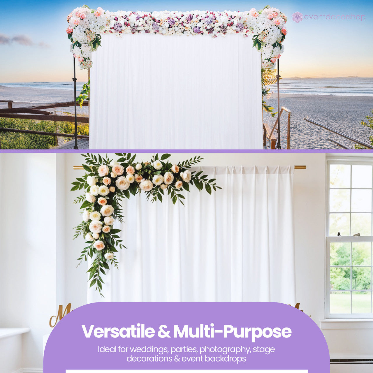 100GSM Ice Silk Photography Backdrop (No Swag) - White