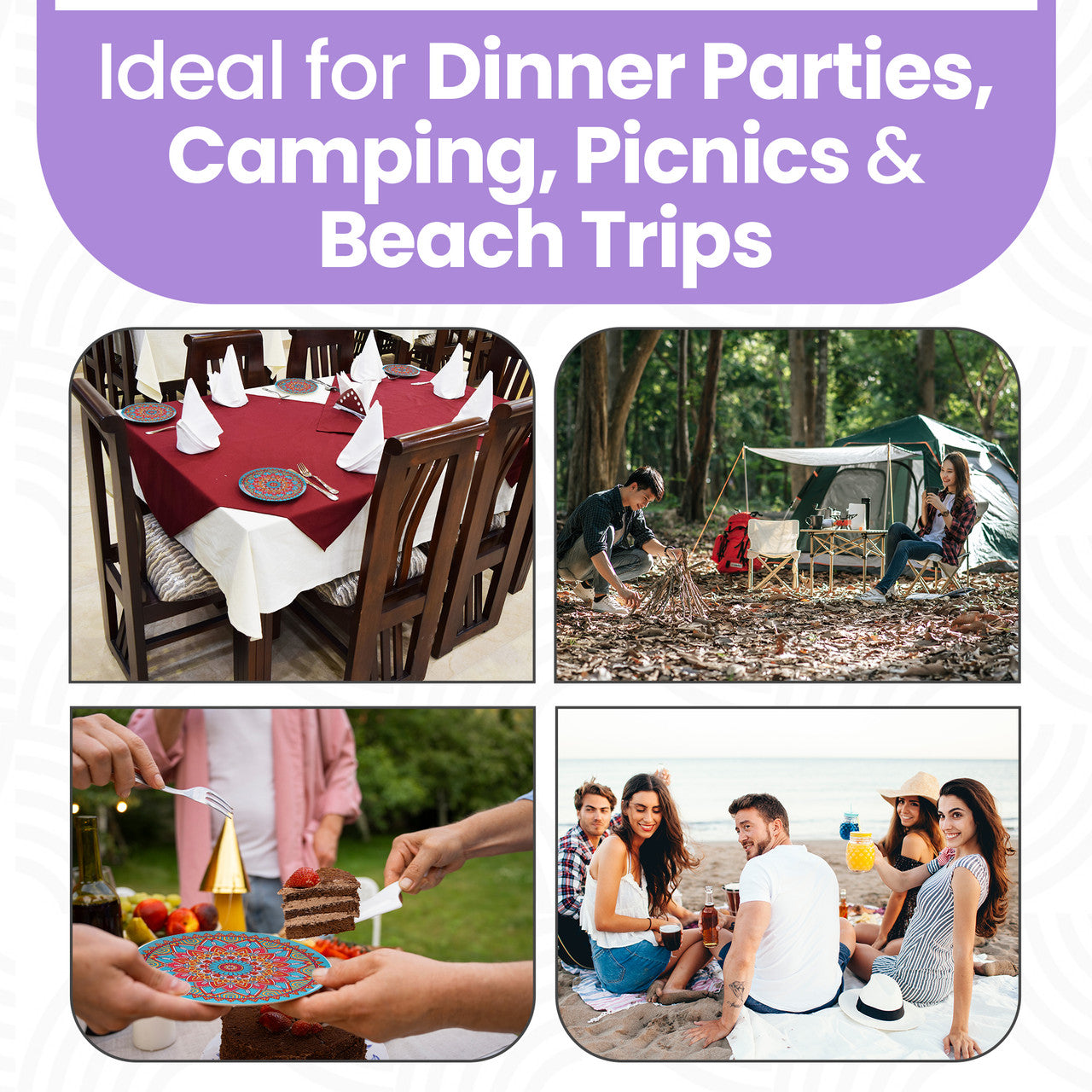 Moroccan Design Melamine BBQ and Party Set - 16pcs