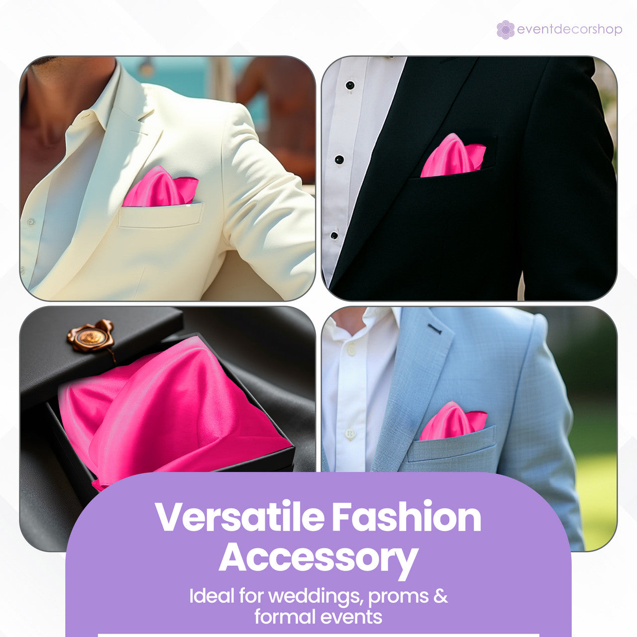 Pocket Square Handkerchief - Hot Pink