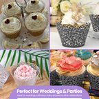 25x Laser Cut Cupcake Wrappers - Black